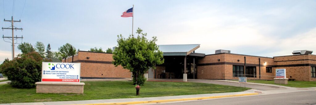 A photo of the Cook Hospital in Cook MN